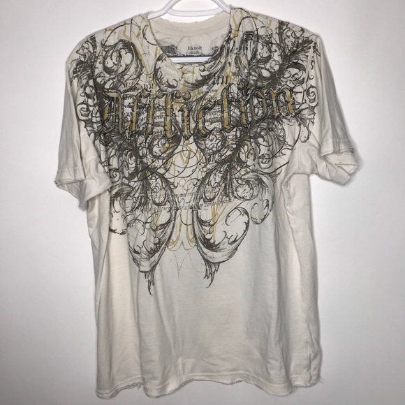 Affliction Other - Affliction distressed cream t-shirt